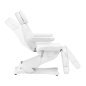 Elektrische cosmetische stoel Sillon Classic 3 motoren met verwarming wit voor professioneel salon- en massagegebruik