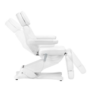 Elektrische cosmetische stoel Sillon Classic 3 motoren met verwarming wit voor professioneel salon- en massagegebruik