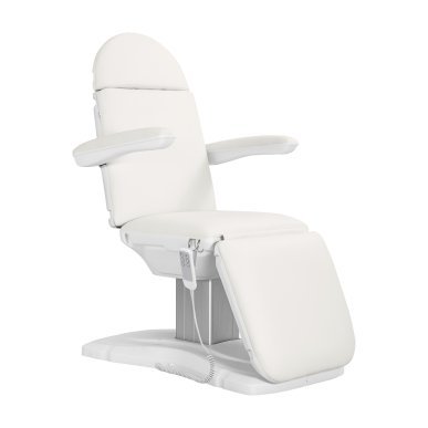 Elektrische cosmetische stoel Sillon Eclipse met 3 motoren in wit voor beauty- en massagesalons