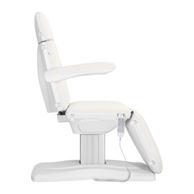 Elektrische cosmetische stoel Sillon Eclipse met 3 motoren in wit voor beauty- en massagesalons
