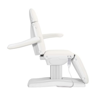 Elektrische cosmetische stoel Sillon Eclipse met 3 motoren in wit voor beauty- en massagesalons
