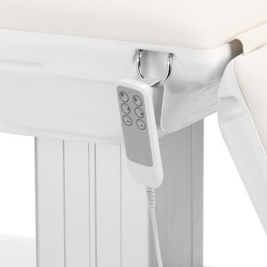 Elektrische cosmetische stoel Sillon Eclipse met 3 motoren in wit voor beauty- en massagesalons