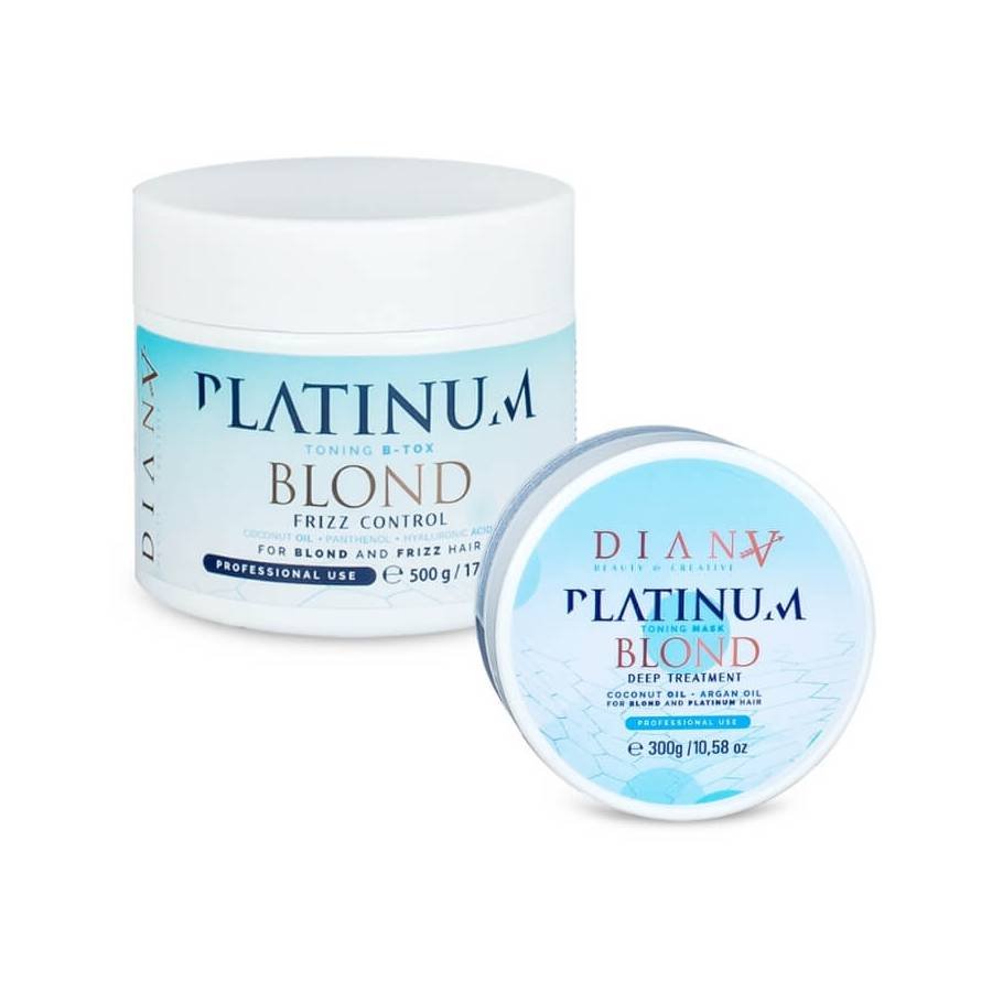 HaarTherapie Platinum Herstel-, Diepvoedende, Anti-Frizz Thermische Haarbehandeling voor Blond Haar, Anti-Geel set 500ml + 300ml