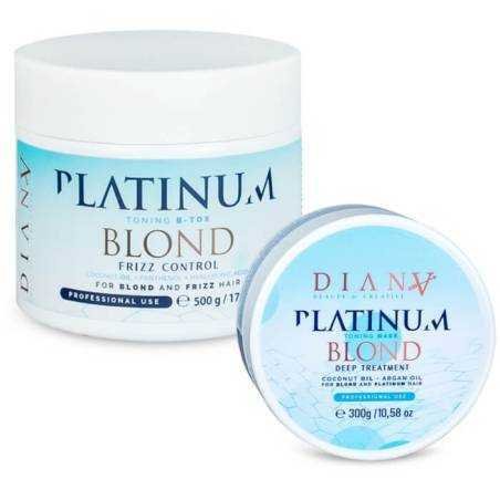 HaarBotox Platinum - Herstel-, Diepvoedende, Anti-Frizz Thermische Haarbehandeling voor Blond Haar, Anti-Geel set 500ml + 300ml