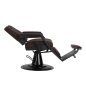 Professionele barberstoel Gabbiano Bruno bruin met zwart frame voor knippen, scheren en baardverzorging in de barbershop Professionele barberstoel Gabbiano Bruno bruin met zwart frame voor knippen, scheren en baardverzorging in de barbershop