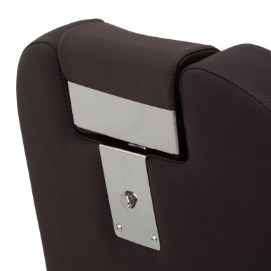 Professionele barberstoel Gabbiano Bruno bruin met zwart frame voor knippen, scheren en baardverzorging in de barbershop