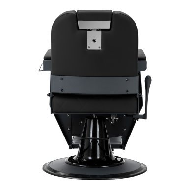 Professionele barberstoel Gabbiano Bruno zwart met grafiet frame voor knippen, scheren en baardverzorging in de barbershop