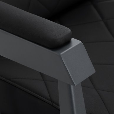 Professionele barberstoel Gabbiano Bruno zwart met grafiet frame voor knippen, scheren en baardverzorging in de barbershop