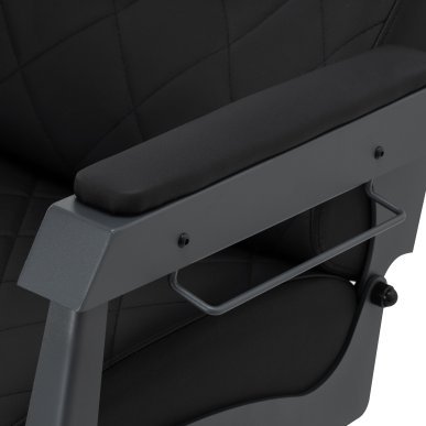 Professionele barberstoel Gabbiano Bruno zwart met grafiet frame voor knippen, scheren en baardverzorging in de barbershop