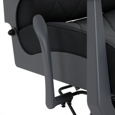 Professionele barberstoel Gabbiano Bruno zwart met grafiet frame voor knippen, scheren en baardverzorging in de barbershop