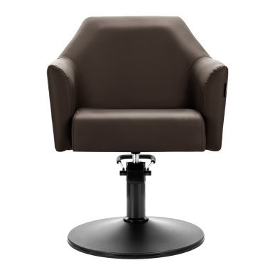 Professionele kappersstoel Gabbiano Davos bruin met hydraulische lift en draaifunctie voor knippen, styling en kleuring