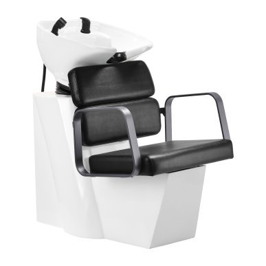 Professionele kapperswasunit Gabbiano Porto grijs-zwart voor wassen, kleuren en verzorgende salonbehandelingen