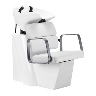 Professionele kapperswasunit Gabbiano Porto grijs-wit met comfortabele waskom voor wassen, kleuren en salonbehandelingen
