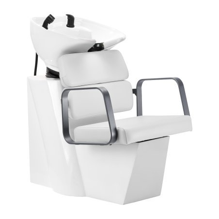 Professionele kapperswasunit Gabbiano Porto grijs-wit met comfortabele waskom voor wassen, kleuren en salonbehandelingen