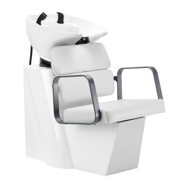 Professionele kapperswasunit Gabbiano Porto grijs-wit met comfortabele waskom voor wassen, kleuren en salonbehandelingen