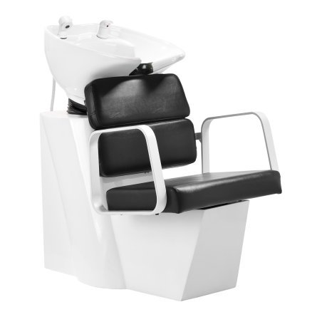Professionele kapperswasunit Gabbiano Porto wit-zwart voor wassen, kleuren en verzorgende salonbehandelingen