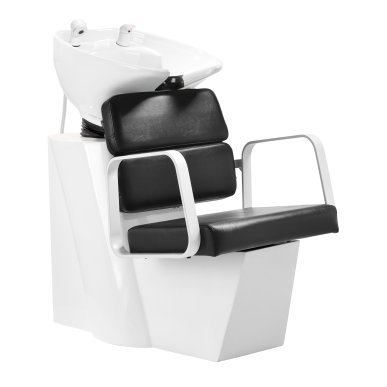 Professionele kapperswasunit Gabbiano Porto wit-zwart voor wassen, kleuren en verzorgende salonbehandelingen
