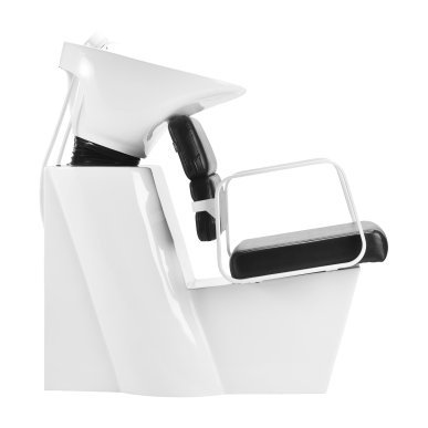 Professionele kapperswasunit Gabbiano Porto wit-zwart voor wassen, kleuren en verzorgende salonbehandelingen