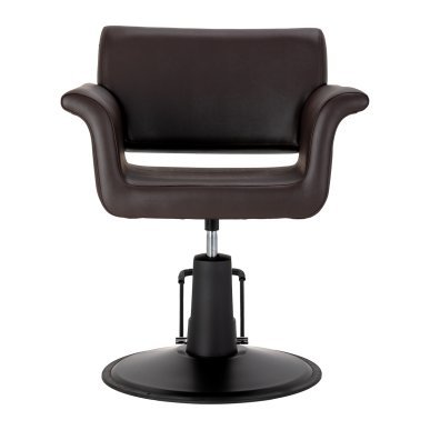 Kappersstoel Gabbiano Lucca bruin met hydraulische zithoogteverstelling voor professioneel salonwerk en klantcomfort