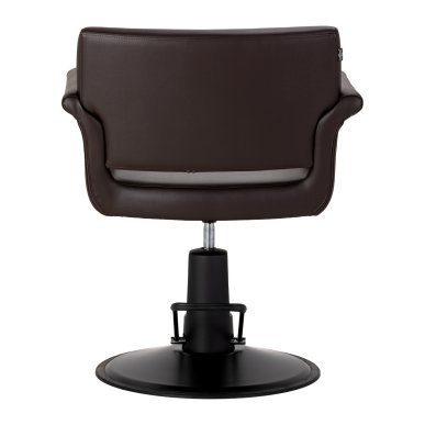 Kappersstoel Gabbiano Lucca bruin met hydraulische zithoogteverstelling voor professioneel salonwerk en klantcomfort