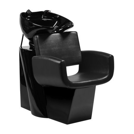Kapperswasunit Gabbiano Mataro zwart met keramische waskom en mengkraan voor wassen, kleuren en verzorging in salon