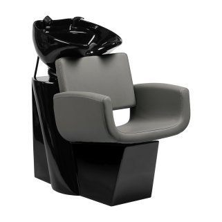 Professionele kapperswasunit Gabbiano Mataro grijs met keramische waskom voor wassen en salonverzorging in kapsalon