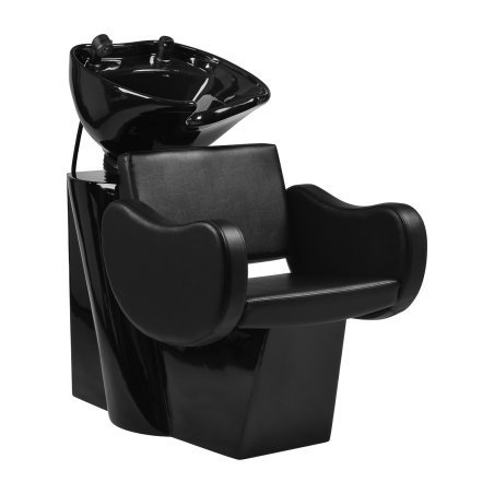 Kapperswasunit Gabbiano Sewilla zwart met keramische waskom en mengkraan voor wassen, kleuren en verzorging in salon