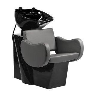 Kapperswasunit Gabbiano Sewilla grijs met keramische waskom en mengkraan voor wassen, kleuren en verzorging in salon