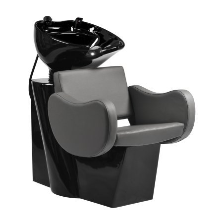 Kapperswasunit Gabbiano Sewilla grijs met keramische waskom en mengkraan voor wassen, kleuren en verzorging in salon