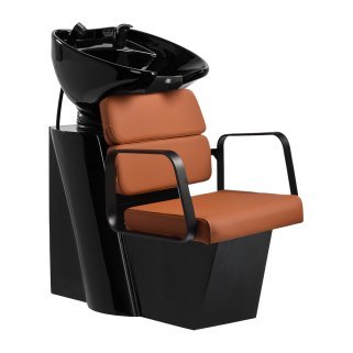 Professionele kapperswasunit Gabbiano Porto zwart-oranje voor wassen, kleuren en verzorgende salonbehandelingen