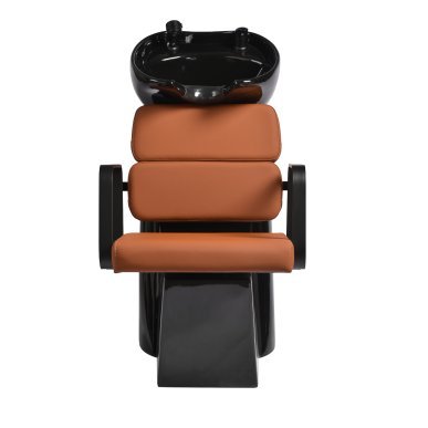Professionele kapperswasunit Gabbiano Porto zwart-oranje voor wassen, kleuren en verzorgende salonbehandelingen
