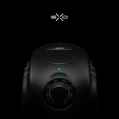 Professionele nagelfrees EXO Runner Up zwart met Twist-Lock, voetpedaal en snelheidsregeling voor manicure en pedicure