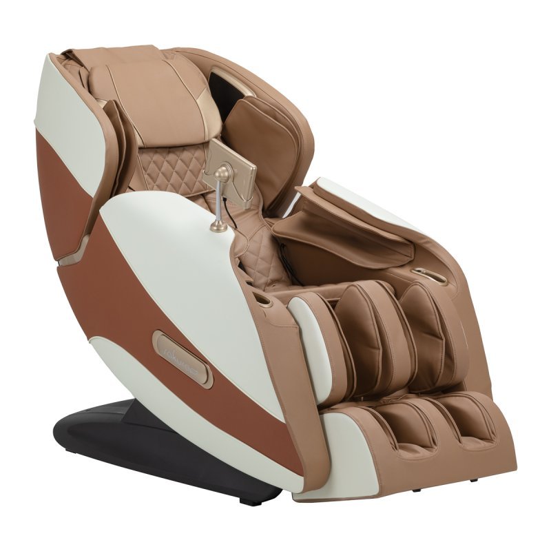 Massagestoel Sakura Luxury 808 wit-beige voor thuis, spa en wellness met lichaamsdetectie en ontspanningsprogramma’s