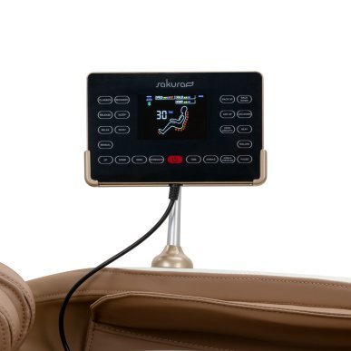Massagestoel Sakura Luxury 808 wit-beige voor thuis, spa en wellness met lichaamsdetectie en ontspanningsprogramma’s