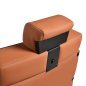 Gabbiano Levi barber chair with black frame brown without stitching at the back