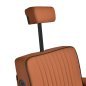 Gabbiano Levi barber chair with black frame brown without stitching at the back