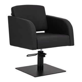 Professionele kappersstoel Gabbiano Elda zwart met hydraulische hoogteverstelling voor knippen, kleuren en stylen in de salon
