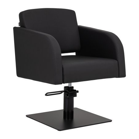 Professionele kappersstoel Gabbiano Elda zwart met hydraulische hoogteverstelling voor knippen, kleuren en stylen in de salon