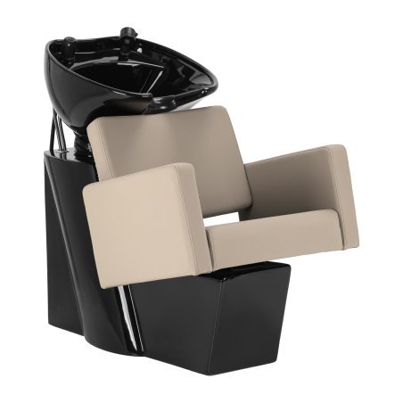 Kapperswasunit Gabbiano Vitoria grijs-beige voor comfortabele haarwaszone, Head Spa en professionele salonservice