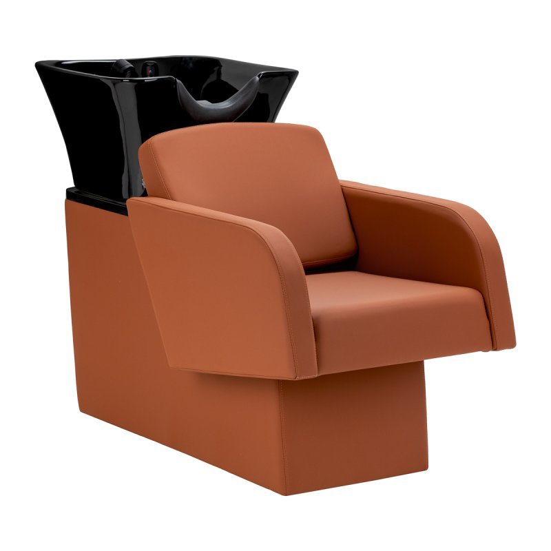 Professionele kapperswasunit Gabbiano Elda bruin met ergonomische wasbak voor haarwassen, kleuring en Head Spa zone