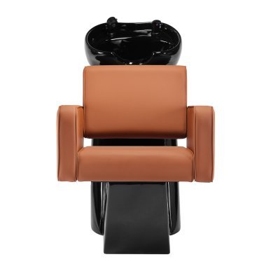 Professionele kapperswasunit Gabbiano Bilbao bruin met ergonomische wasbak voor haarwassen, verzorging en Head Spa