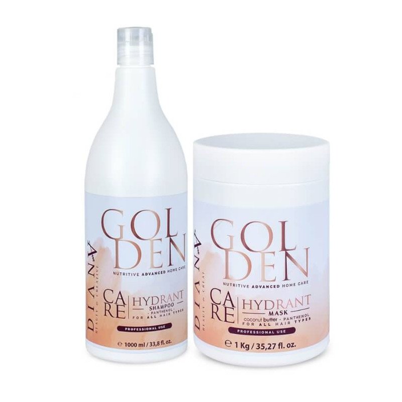 Golden Zestaw po Rekonstrukcji Włosów 1000ml + 1000g – Szampon, Maska i Ochrona Efektu