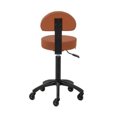 Kapperskruk Gabbiano D026 bruin met verstelbare zithoogte en rugleuning voor professioneel salon- en praktijkgebruik