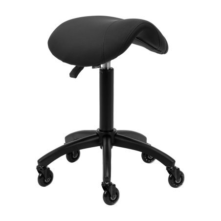 Professionele kapperskruk Gabbiano D032 zwart met verstelbare zithoogte en rugondersteuning voor professioneel salonwerk