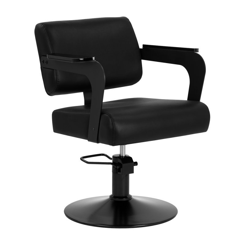 Professionele kappersstoel Hair System Jet zwart met hydraulische hoogteverstelling voor knippen, kleuren en stylen Professionele kappersstoel Hair System Jet zwart met hydraulische hoogteverstelling voor knippen, kleuren en stylen