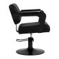 Professionele kappersstoel Hair System Jet zwart met hydraulische hoogteverstelling voor knippen, kleuren en stylen Professionele kappersstoel Hair System Jet zwart met hydraulische hoogteverstelling voor knippen, kleuren en stylen