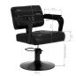 Professionele kappersstoel Hair System Jet zwart met hydraulische hoogteverstelling voor knippen, kleuren en stylen Professionele kappersstoel Hair System Jet zwart met hydraulische hoogteverstelling voor knippen, kleuren en stylen