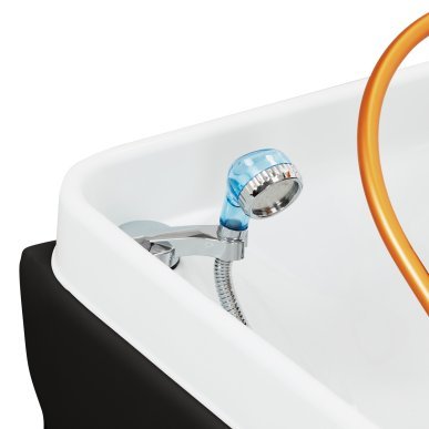 Professioneel Head Spa haarwasbed Gabbiano Maldives zwart met ligpositie voor hoofdhuidmassage in salon en praktijk