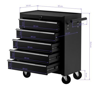 Mobiele tattoo-assistent Pro Ink 015 zwart voor overzichtelijk werken in professionele tattoo- en piercingstudio