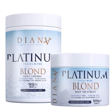 Platinum Haarbotox 1000ml + Afwerkingsmasker 500ml – Herstel, Diepe Hydratatie en Neutralisatie van Gele Tinten